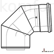 Kép 1/2 - Almeva LIK koncentrikus füstcső könyök idom 87° 60/100 mm PPH/PPH