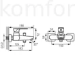Kép 2/2 - Kádtöltő csaptelep fekete-króm Ferro Algeo Square Black Chrome BAQ1BLC