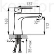 Kép 2/2 - Mosdó csaptelep fekete-króm Ferro Algeo Square Black Chrome BAQ2BLC