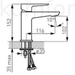 Kép 2/2 - Mosdó csaptelep fekete-króm Ferro Adore Black Chrome BDR2BLC