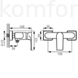 Kép 2/2 - Zuhany csaptelep fekete-króm Ferro Algeo Square Black Chrome BAQ7BLC