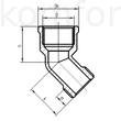 Kép 2/2 - Réz idom menetes réz ív 1/2"-45° KB NÁ