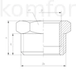 Kép 2/2 - Réz idom menetes réz szűkítő 1"-3/4" KB NÁ