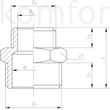Kép 2/2 - Réz idom menetes réz közcsavar szűkített 3/4"-1/2" NÁ