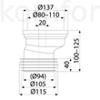 Kép 2/2 - Wc alkatrész Wc excenter Alcaplast A991-20 excentrikus csatlakozó a WC-hez 20 mm