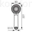 Kép 2/2 - Zuhanyfej kézi 3 funkciós fekete Ferro Cortessa Black S330BL-B