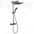 Kép 1/2 - Zuhanyszett fejzuhannyal és termosztátos csapteleppel Ferro Trevi Square Black NP75SQ-TRV7U-BL