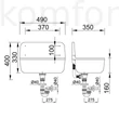 Kép 2/2 - Falikút 490x350 mm Styron fehér STY-350