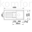 Kép 2/4 - Mosogató 1000x500 mm Blanco ZIA 6S egymedencés gránit mosogatótálca csepptálcával és gyümölcsmosóval fehér