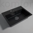 Kép 2/3 - Mosogató 580x480 mm Ferro Mezzo II egymedencés gránit mosogatótálca grafit shine DRGM1/48/58HA