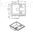 Kép 2/2 - Mosogató 580x480 mm Ferro Mezzo II egymedencés gránit mosogatótálca szürke DRGM48/58GA