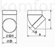Kép 2/2 - VENTS 491 45°-os könyök körcsatornához 100 mm