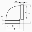 Kép 2/2 - VENTS 5251 90°-os vízszintes könyök laposcsatornához 55 x 110 mm