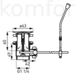 Kép 2/2 - Leeresztő szett 5/4" automata kiemelőrúddal Ferro K39TW