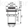 Kép 2/2 - Leeresztőszelep 5/4" Ferro CLICK-CLACK S283B