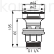 Kép 2/3 - Leeresztőszelep 5/4" Ferro CLICK-CLACK S287PP-B