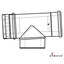 Almeva LIK koncentrikus ellenőrző T idom 60/100 mm PPH/PPH Almeva LIK koncentrikus ellenőrző T idom 60/100 mm PPH/PPH