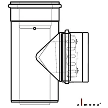 Almeva LIK koncentrikus ellenőrző egyenes idom 60/100 mm PPH/PPH Almeva LIK koncentrikus ellenőrző egyenes idom 60/100 mm PPH/PPH