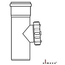 Almeva STARR szimpla falú ellenőrző egyenes idom 80 mm PPH