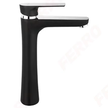 Mosdó csaptelep magasított fekete-króm Ferro Algeo Square Black Chrome BAQ2LBLC Mosdó csaptelep magasított fekete-króm Ferro Algeo Square Black Chrome BAQ2LBLC