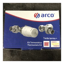 Radiátor szelep szett sarok 1/2" termosztatikus vascsőre Arco KCT-01 Radiátor szelep szett sarok 1/2" termosztatikus vascsőre Arco KCT-01