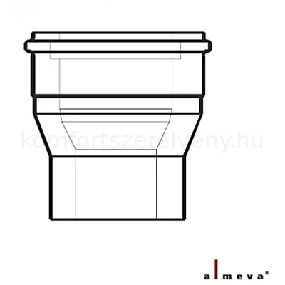 Almeva LIK koncentrikus bővítő idom 60/100-80/125 mm PPH/PPH
