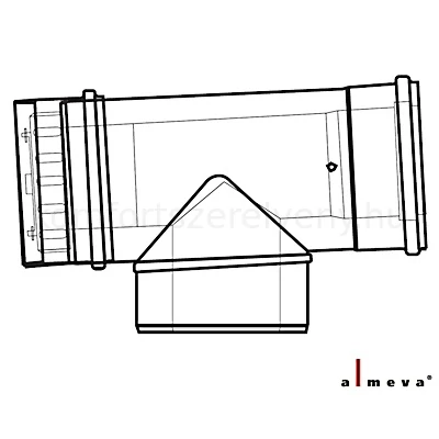 Almeva LIK koncentrikus ellenőrző T idom 80/125 mm PPH/PPH