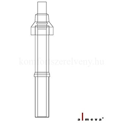 Almeva LIK koncentrikus tetőátvezető idom (komplett) 1,1 m 60/100 mm PPH/PPH