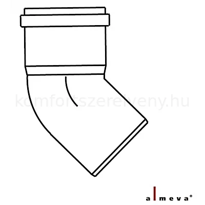 Almeva STARR szimpla falú füstcső könyök idom 45° 80 mm PPH