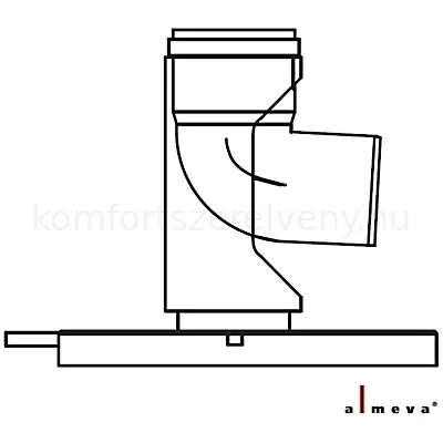 Almeva STARR szimpla falú talpas bekötő könyök idom 60 mm PPH
