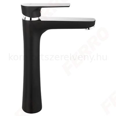 Mosdó csaptelep magasított fekete-króm Ferro Algeo Square Black Chrome BAQ2LBLC