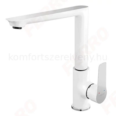 Mosogató csaptelep álló fehér Ferro Adore White/Chrome BDR4