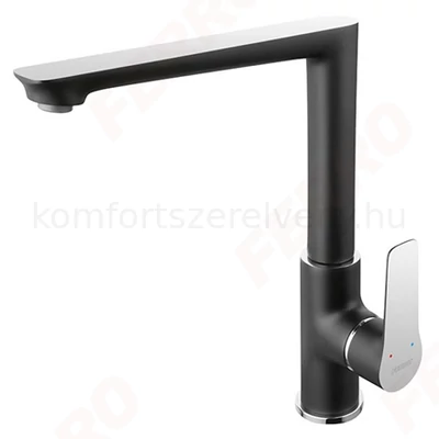 Mosogató csaptelep álló fekete Ferro Adore Black/Chrome BDR4BLC