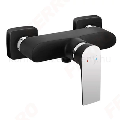 Zuhany csaptelep fekete-króm Ferro Algeo Square Black Chrome BAQ7BLC