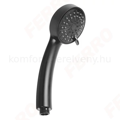 Zuhanyfej kézi 3 funkciós fekete Ferro Cortessa Black S330BL-B