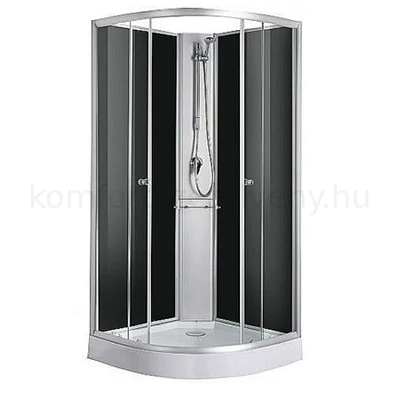 Zuhanykabin 90x90x210 íves, fekete komplett Sanotechnik Rio zuhanykabin