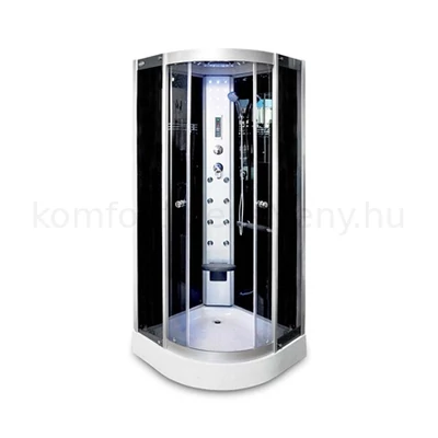 Zuhanykabin 100x100x210  fekete Aqualife hidromasszázs zuhanykabin Brill 8081