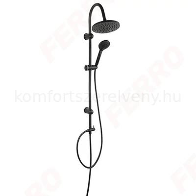 Zuhanyszett fej és kézizuhannyal Ferro Rondo Black NP21-BL