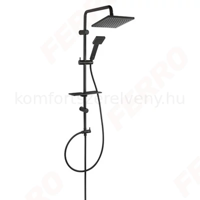 Zuhanyszett esőztető funkcióval Ferro Squerto Lux Black NP24-BL