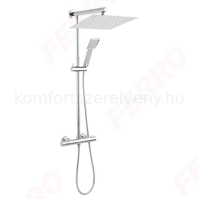 Zuhanyszett fejzuhannyal és termosztátos csapteleppel Ferro Trevi Square NP75SQ-TRV7U