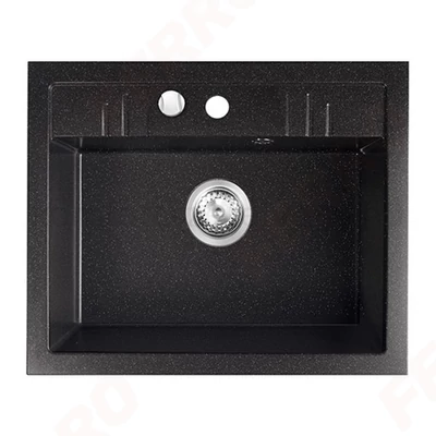 Mosogató 580x480 mm Ferro Mezzo II egymedencés gránit mosogatótálca grafit shine DRGM1/48/58HA