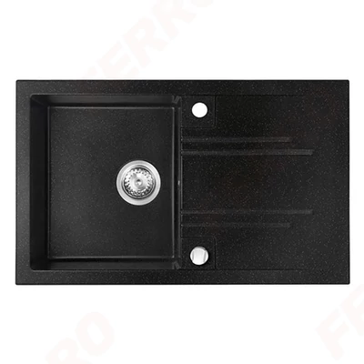 Mosogató 780x480 mm Ferro Mezzo II egymedencés gránit mosogatótálca grafit DRGM48/78BA
