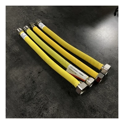Flexibilis gázcső 1/2"-1/2" KB 30-60 cm sárga gázbekötőcső