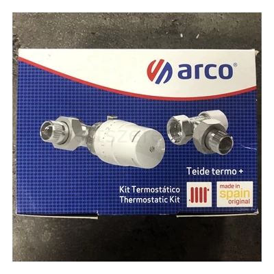 Radiátor szelep szett egyenes 1/2" termosztatikus vascsőre Arco KCT-02