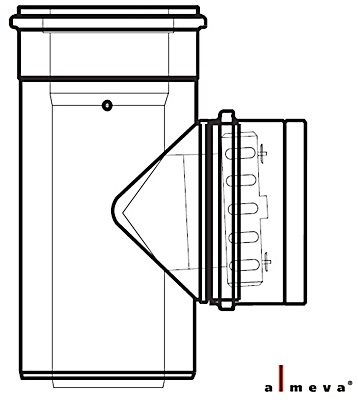 Almeva LIK koncentrikus ellenőrző egyenes idom 60/100 mm PPH/PPH