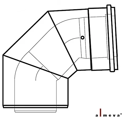 Almeva LIK koncentrikus füstcső könyök idom 87° 80/125 mm PPH/PPH