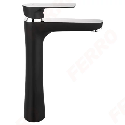Mosdó csaptelep magasított fekete-króm Ferro Algeo Square Black Chrome BAQ2LBLC