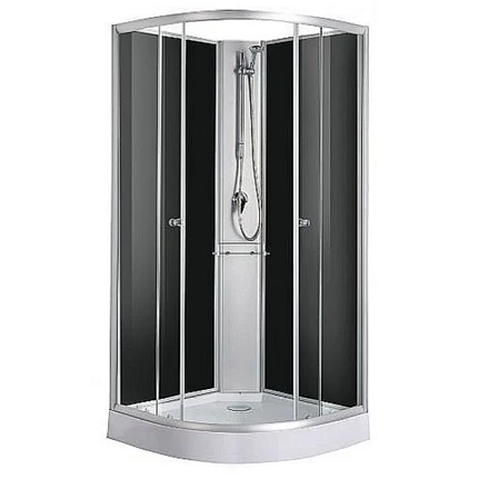 Zuhanykabin 90x90x210 íves, fekete komplett Sanotechnik Rio zuhanykabin