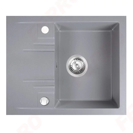 Mosogató 580x480 mm Ferro Mezzo II egymedencés gránit mosogatótálca szürke DRGM48/58GA