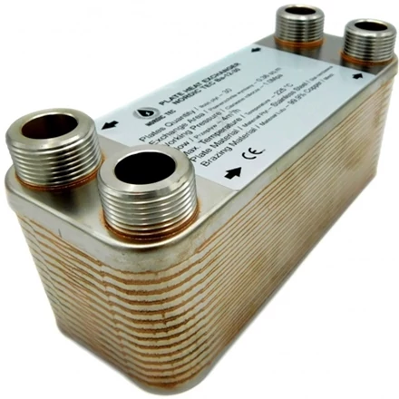 Hőcserélő 30 lemezes 65kW 4x3/4” külső csatlakozással